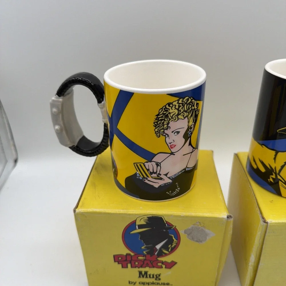 DICK TRACY & BREATHLESS  Figural Mugs  Applause 1990  mint in box